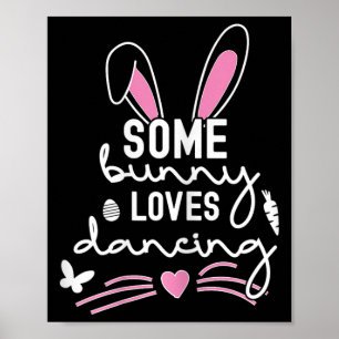 Lustig Påskhare Öron Dancing Dance Älskare Pun Fo Poster