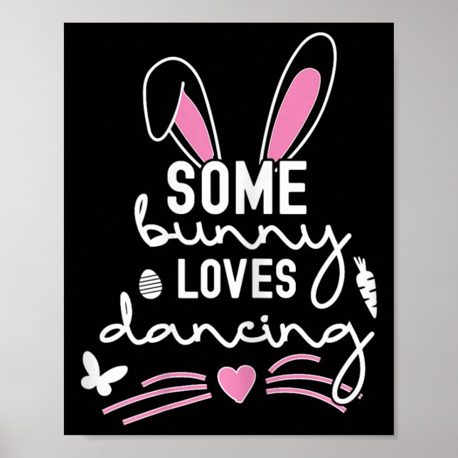 Lustig Påskhare Öron Dancing Dance Älskare Pun Fo Poster (Framsidan)
