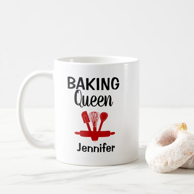 Lustig Personlig Baking Queen Kaffemugg (Med munk)