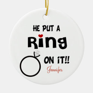 Lustig Personlig Han satte Ring på den Julgransprydnad Keramik