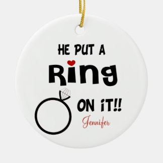Lustig Personlig Han satte Ring på den Julgransprydnad Keramik