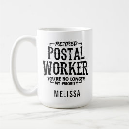 Lustig Personlig, pensionerad postarbetare Namn Kaffemugg