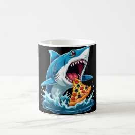 Lustig Pizza Eating Shark Kaffemugg