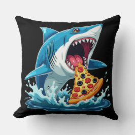 Lustig Pizza Eating Shark Kudde