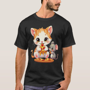 lustig pizza som äter katt pizza som äter mus t shirt