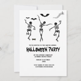 lustig pookisk svart och vit halloween inbjudningar