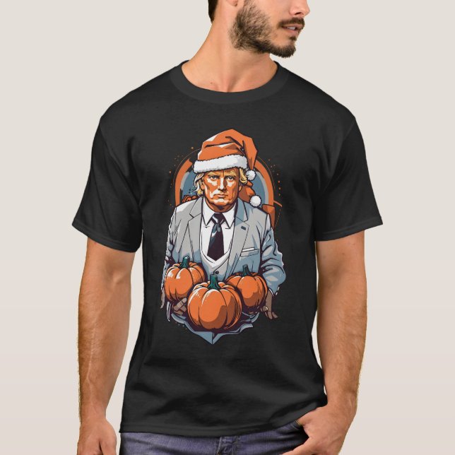 Lustig pooktrump Halloween-pumpa T Shirt (Framsida)