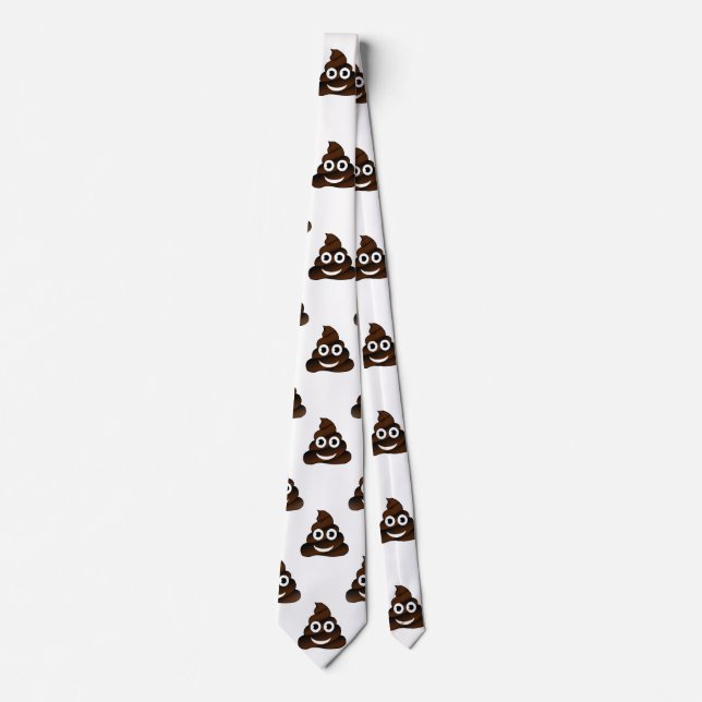 Lustig poop emoji herrkläder manar necktie-halsban slips (Framsida)