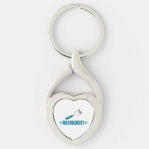 Lustig potatis twisted heart silverfärgad nyckelring