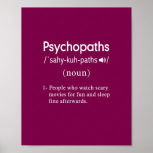 lustig psykopatdefinition vin poster