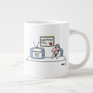 Lustig radiolog Tecknad Breaking News Jumbo Mugg