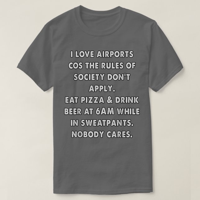 lustig regler på flygplatsmaten t shirt (Design framsida)