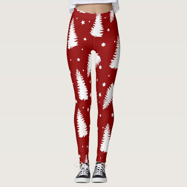 Lustig röd jul leggings (Framsida)