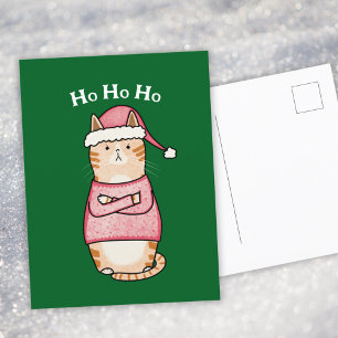 Lustig Sarcastic Orange Cat-jul Helg Vykort
