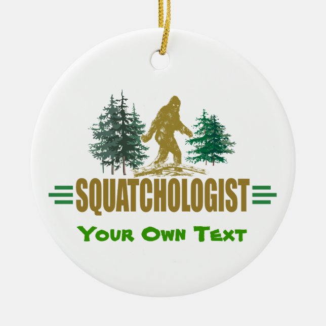 Lustig Sasquatch Bigfoot Julgransprydnad Keramik (Framsidan)
