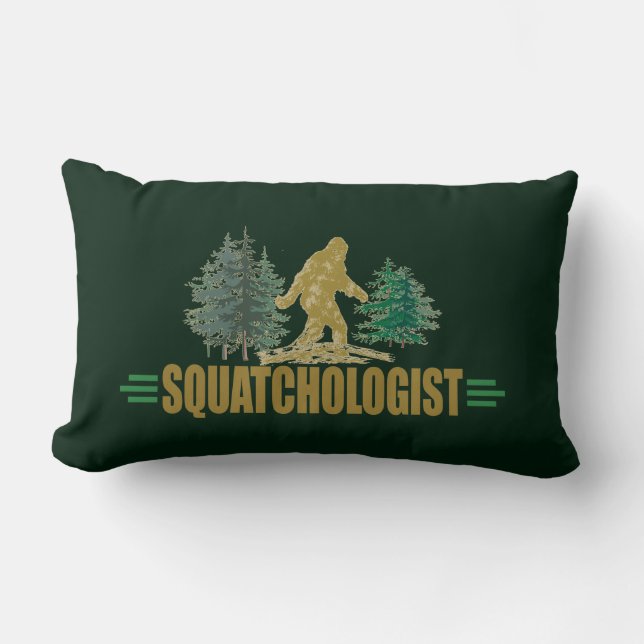 Lustig Sasquatch| Stort fotparti| Tro! | Hund Lumbarkudde (Framsida)