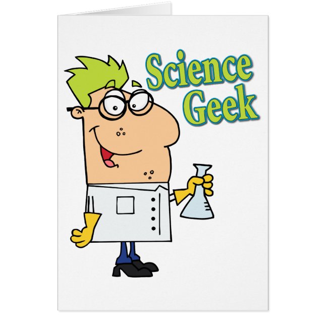 lustig science geek tecknade figurer hälsningskort (Framsidan)