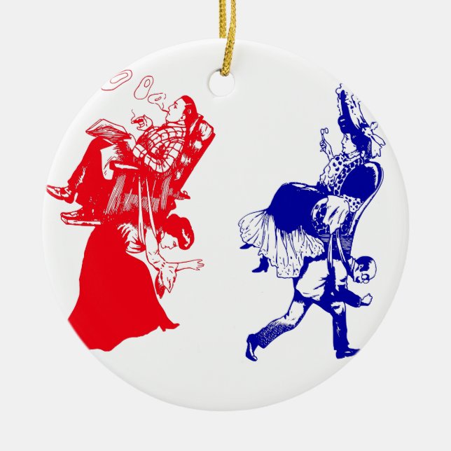 lustig segrare giftermål julgransprydnad keramik (Framsidan)