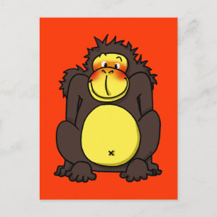 Lustig shy gorilla vykort