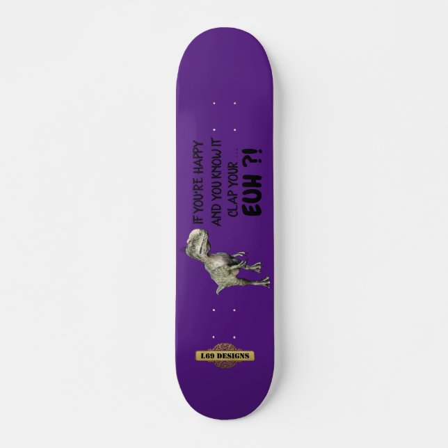 lustig skateboard "LYCKLIG DINOSAUR" (Framsida)