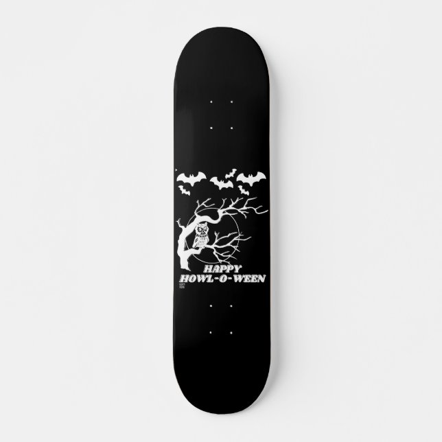 lustig skateboard "LYCKLIG HOWL-O-WEEN" (Framsida)