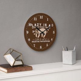 lustig slarva ord art Large Clock Stor Klocka
