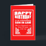 lustig son i juridik grattis på födelsedagen önska kort<br><div class="desc">Juridiskt födelsedagskort,  rolig son i jaktkort</div>
