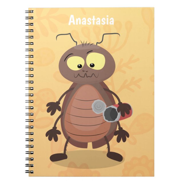 Lustig, söt kackerlacka tecknade figurer anteckningsbok (Framsidan)