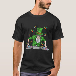 lustig St patrick's day Dj Music Man-Grönt T Shirt