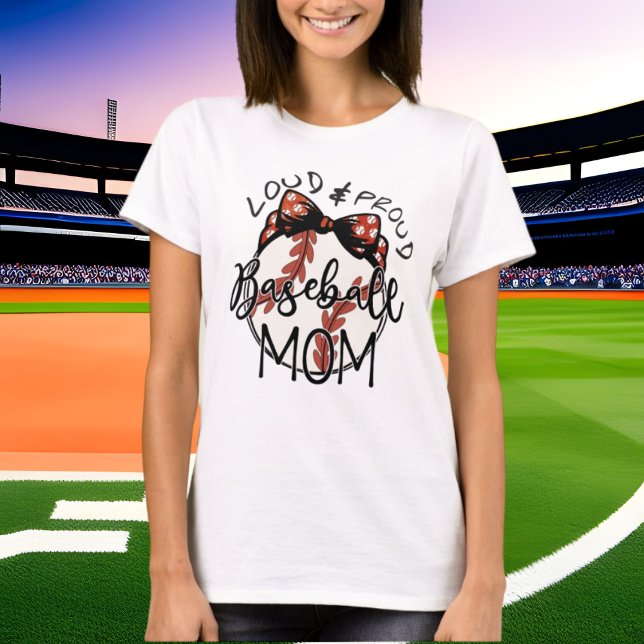 lustig, stolt basebollsport Mamma ord art T Shirt (Skapare uppladdad)