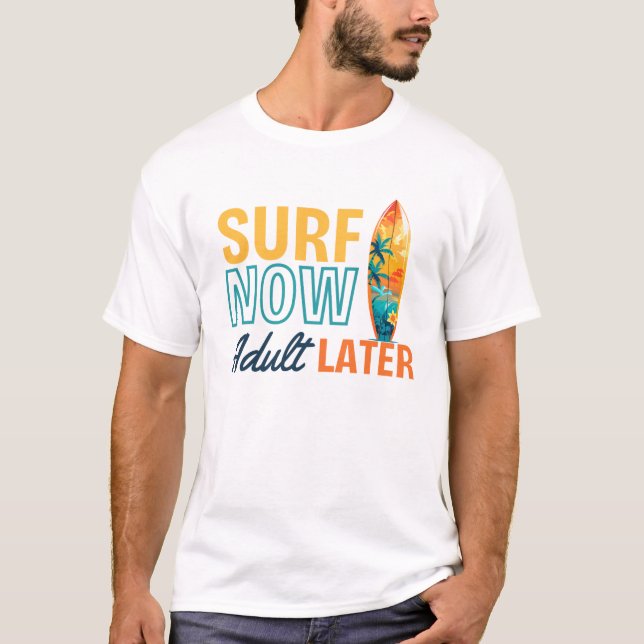 Lustig Surfa som säger "Beach Life Ocean Sommarvåg T Shirt (Framsida)