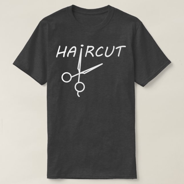 lustig svart hårklippt Barber T Shirt (Design framsida)