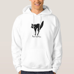 lustig svart katt med bågformig halloween sweatshirt