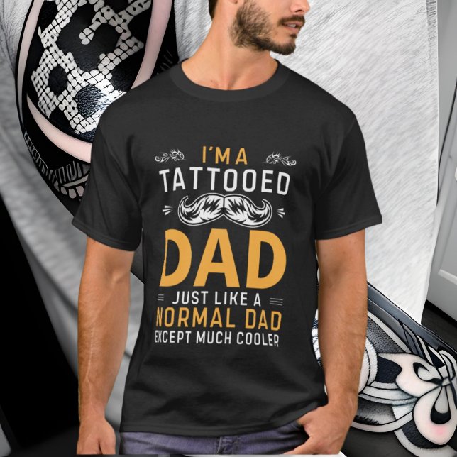 lustig tatuering Pappa ord art T Shirt (Skapare uppladdad)