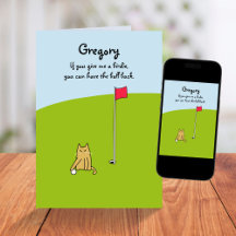 Lustig Tecknad Cat Birdie Golf Joke Birthday