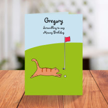 Lustig Tecknad Cat Scramble Golf Joke Birthday