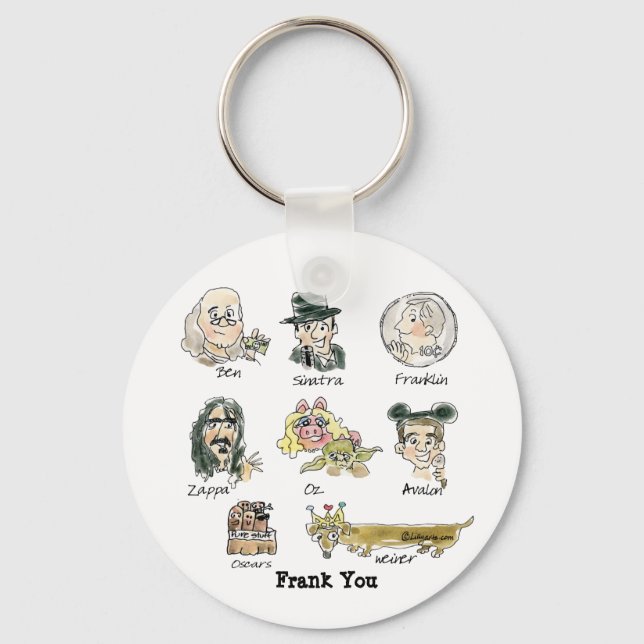 Lustig Tecknad Frank You Keychains Nyckelring (Framsida)