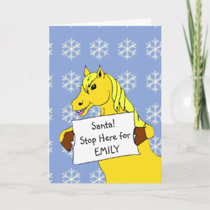 Lustig Tecknad Horse Kids jul Kort