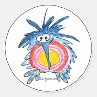 Lustig Tecknad Kiwi Bird 4 Round Sticker