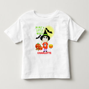 Lustig Tecknad Little Wicked Witch Halloween T Shirt
