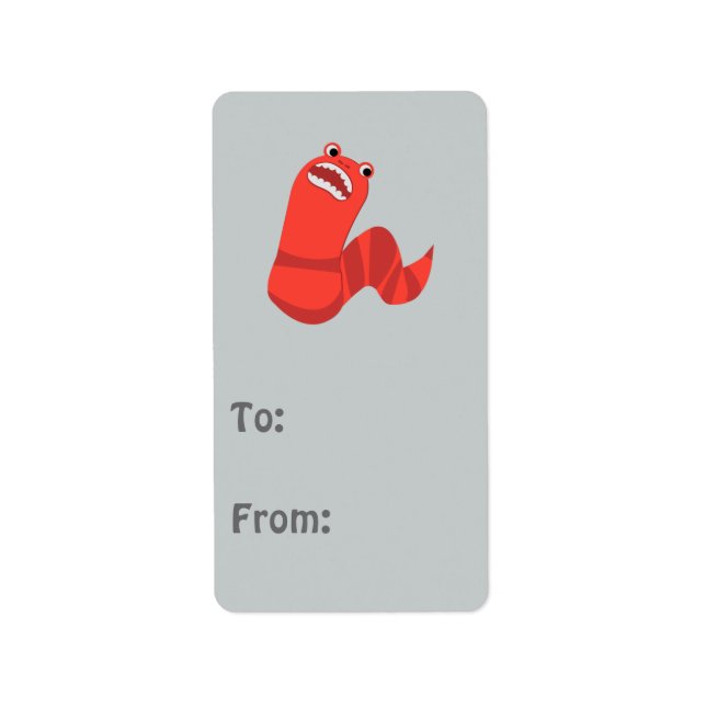 Lustig Tecknad Mongolisk Död Mask Adressetikett (Framsidan)