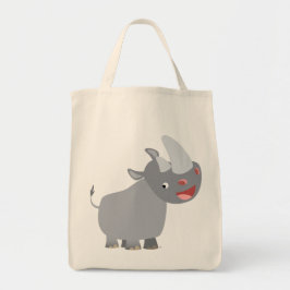 Lustig Tecknad Rhino Livsmedel Tote Bag Tygkasse