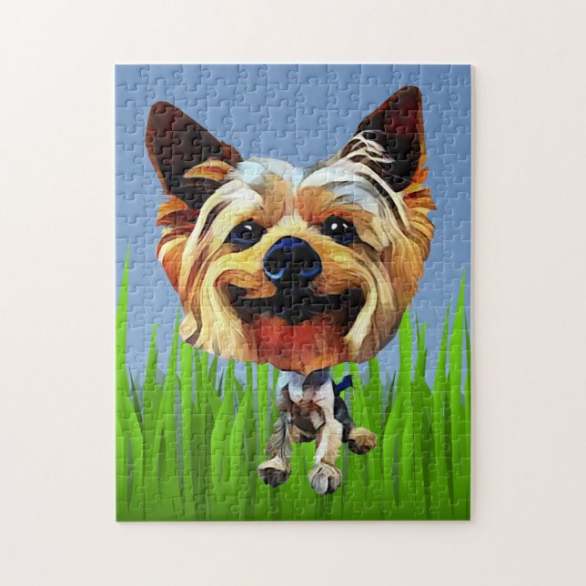 Lustig Tecknad Yorkie 252 Biet Puzzle Pussel (Vertikal)