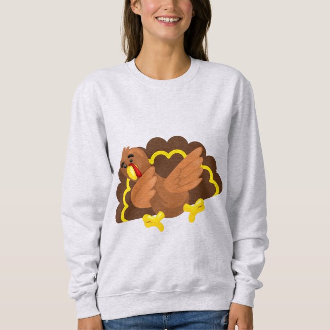 lustig thanksgiving-dabbande kalkon t shirt (Framsida)