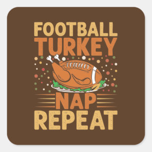 lustig Thanksgiving-fotbolls-turkey-tupplur Fyrkantigt Klistermärke