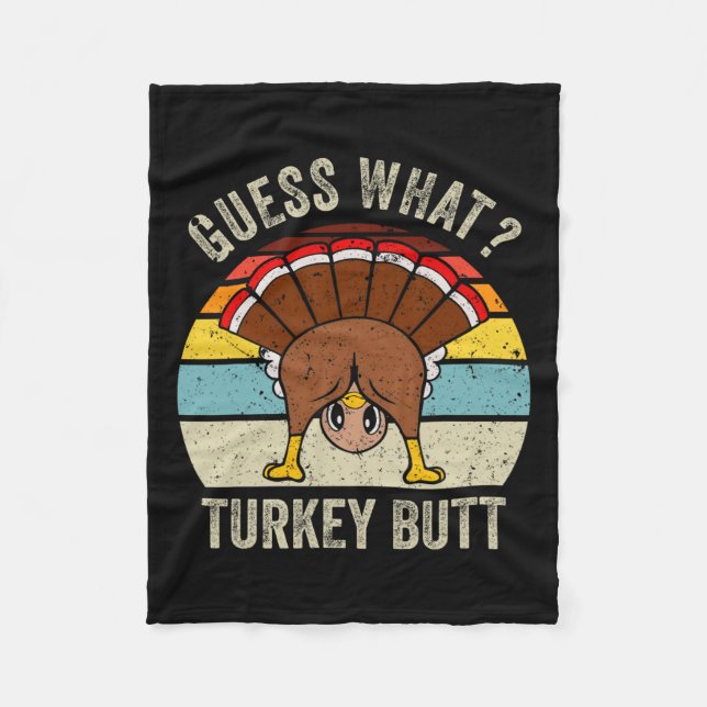 Lustig Thanksgiving Gissa vad Turkiet Butt Manar W Fleecefilt (Framsidan)