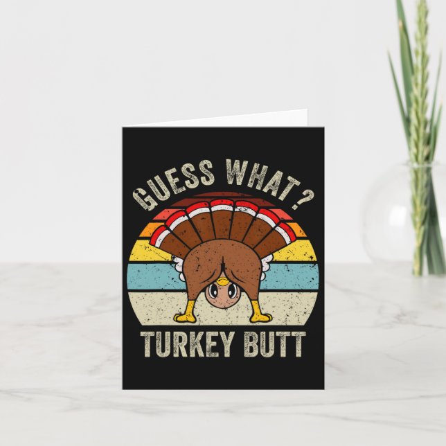 Lustig Thanksgiving Gissa vad Turkiet Butt Manar W Kort (Framsida)