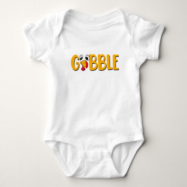 Lustig Thanksgiving Turkiet Baby Bodykostym T Shirt (Framsida)