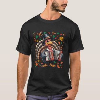 Lustig Thanksgiving Turkiet med Pilgrim Hat som sp T Shirt