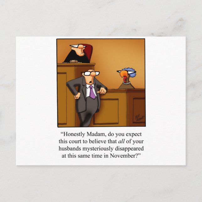 Lustig Thanksgiving Turkiet - rättegång! Helg Vykort (Framsida)